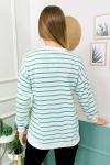 159306 Cizgili B Yaka Sweatshirt